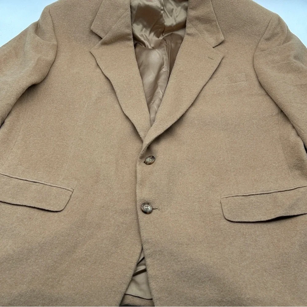 Mark Shale Men's Tan Sport Coat EVENING DINNER Jacket 100% CAMEL HAIR Blazer 50” - Picture 5 of 16